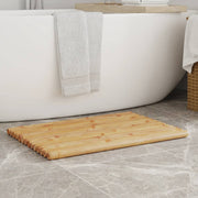 vidaXL Bath Mats Doormat Shower Accent Bathroom Kitchen Backyard 2 Pcs Bamboo